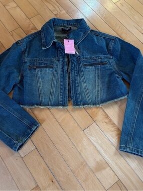 PrettyLittleThing Denim Cropped Jacket